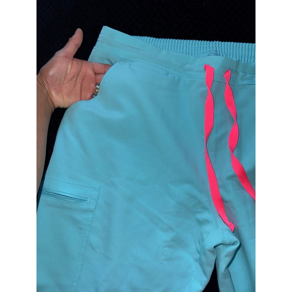 Figs Jogger Women Yola Skinny Neon Blue Technical Scrub Size Medium - Picture 3 of 10